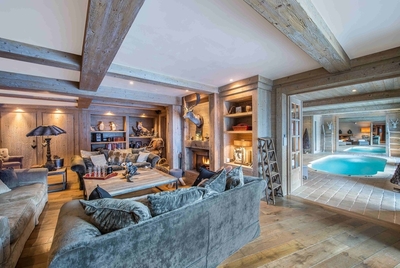 Chalet d'Hadrien Meribel - sitting room and pool