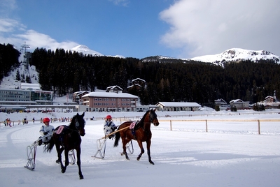 Arosa ski resort frozen lake
