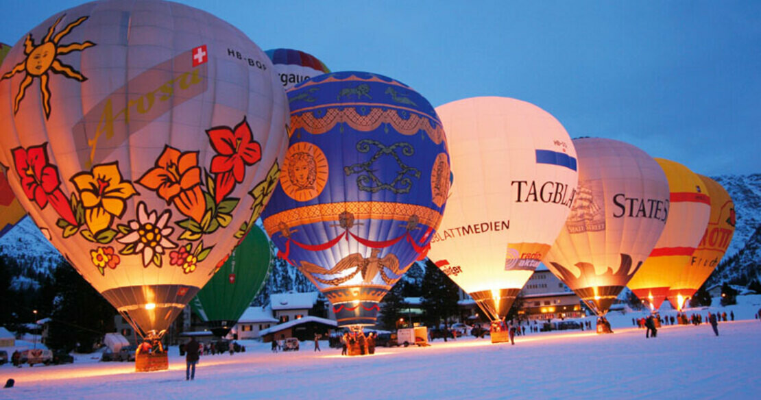 Arosa ski resort - hot air balloons
